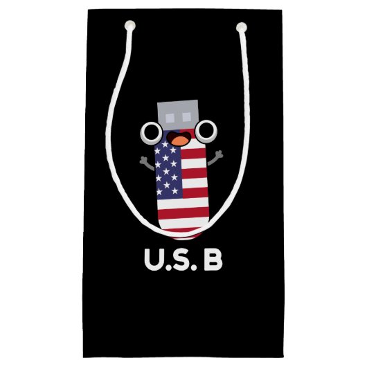 US B Funny United States Pun Dark BG Klein Cadeauzakje (Voorkant)