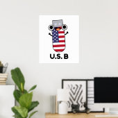 US B Funny United States Pun Poster (Thuiskantoor)