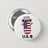 US B Funny United States Pun Ronde Button 5,7 Cm (Voorkant /achterkant)