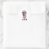 US B Funny United States Pun Ronde Sticker (Tas)