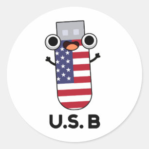 US B Funny United States Pun Ronde Sticker