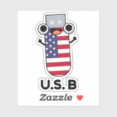 US B Funny United States Pun Sticker (Vel)