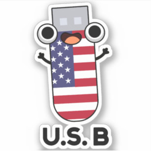 US B Funny United States Pun Sticker
