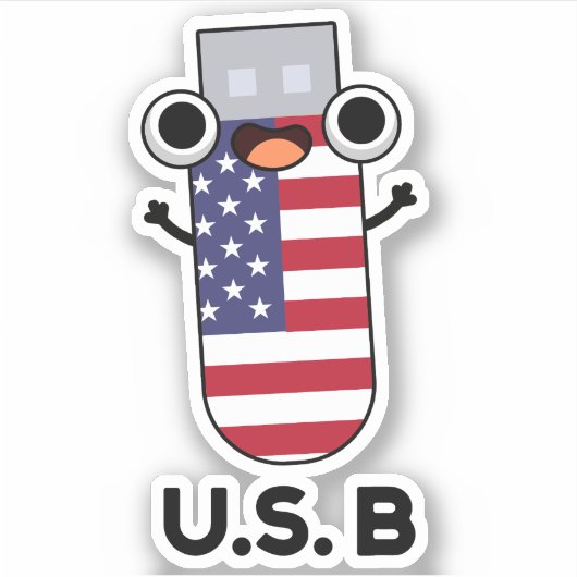 US B Funny United States Pun Sticker (Voorkant)