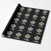 US Bee Funny USB Technical Pun Dark BG Cadeaupapier (Uitgerold)