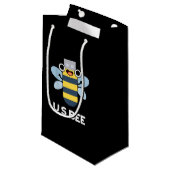 US Bee Funny USB Technical Pun Dark BG Klein Cadeauzakje (Voorkant Gekanteld)