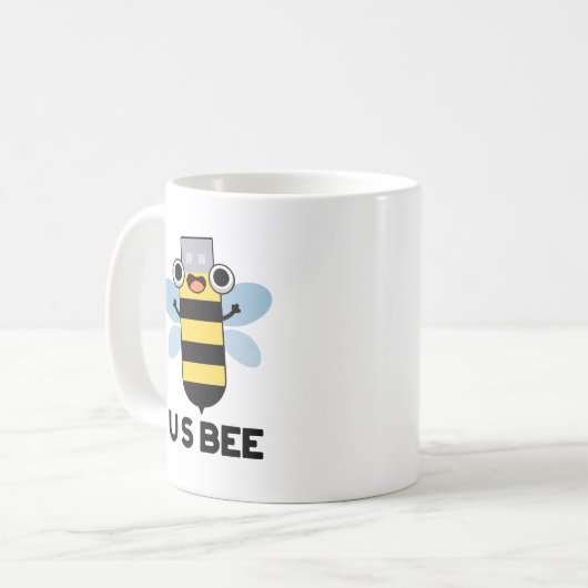US Bee Funny USB - Technisch woordspun Koffiemok (Voorkant links)