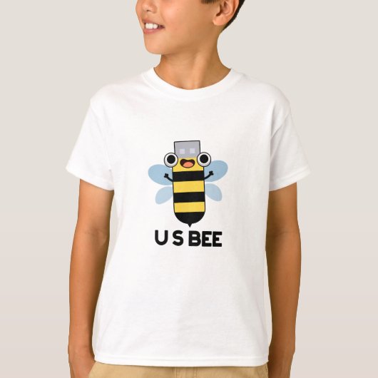 US Bee Funny USB - Technisch woordspun T-shirt (Voorkant)