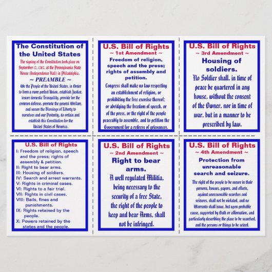 US Bill of Rights Pocket Pamphlet (25ct) Flyer (Voorkant)