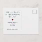 US Blue Linen and Heart Moving Announter Aankondigingskaart (Achterkant)