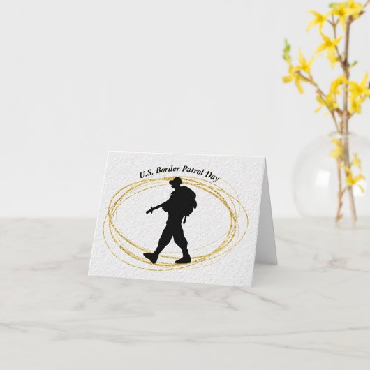 US Border Patrol Day Appreciation Wenskaart Kaart (Gele Bloem)