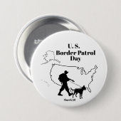 US Border Patrol Day Button met Silhouette (Voorkant /achterkant)