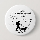US Border Patrol Day Button met Silhouette (Voorkant)