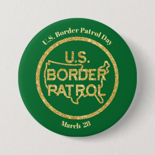 US Border Patrol Day Gold Logo Button