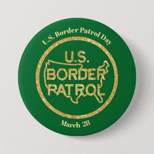 US Border Patrol Day Gold Logo Button (Voorkant)