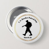 US Border Patrol Day Silhouette Button #2 (Voorkant /achterkant)
