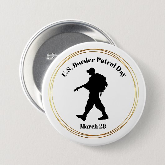 US Border Patrol Day Silhouette Button #2 (Voorkant /achterkant)