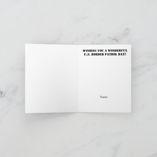 US Border Patrol Day Silhouette Wenskaart Kaart (Binnen)