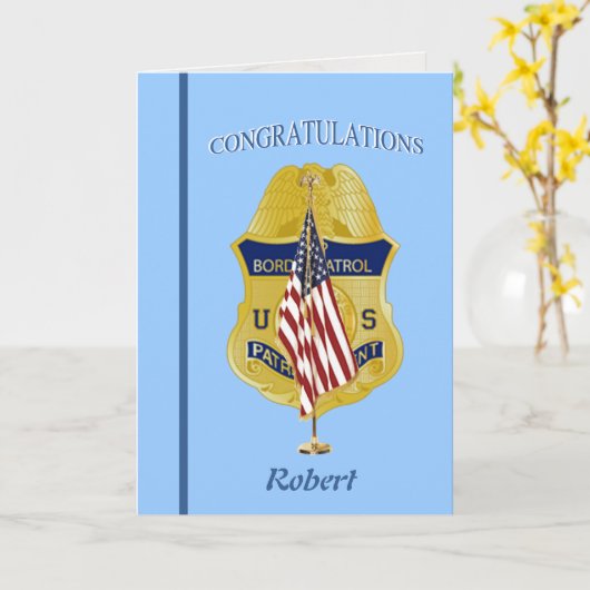 US Border Patrol Retirement Kaart (Gele Bloem)