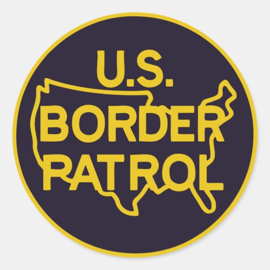 US Border Patrol Seal Ronde Sticker (Voorkant)