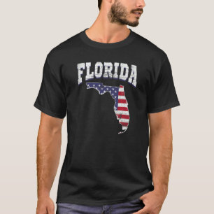 US Burger Proud Amerika Staatsvlag Landkaart Flori T-shirt