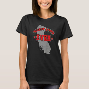 US-burgeraar Trots Amerika Landkaart Slechtste Sta T-shirt