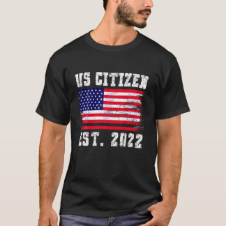 US Burgerschap EST 2022 Proud Immigrant American F T-shirt