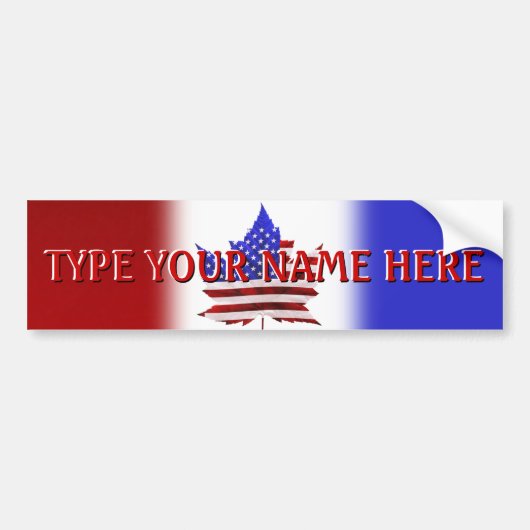 US Canada Bumpersticker US Flag Canada Stickets (Voorkant)