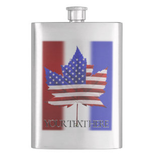 US Canada Flask Custom USA Canada Flag Drink Flask Flacon