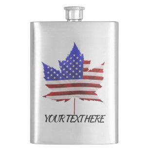 US Canada Flask Custom USA Canada Flag Drink Flask Flacon