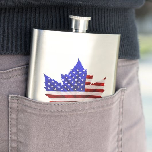 US Canada Flask Custom USA Canada Flag Drink Flask Flacon (Voorbeeld)