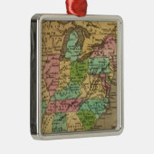 US, Canada Hand Colored Atlas Map Metalen Ornament (Rechts)