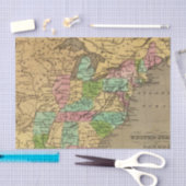 US, Canada Hand Colored Atlas Map Tissuepapier (Craft)