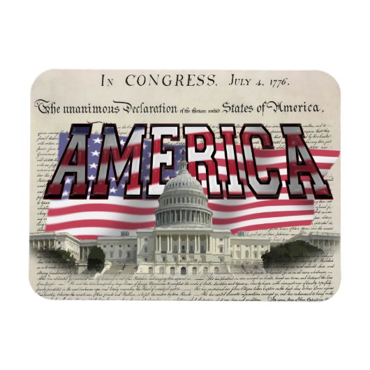 US Capital Amerikaanse vlag Flexibele magneet (Horizontaal)