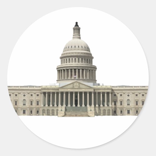 US Capital Building: Washington DC Ronde Sticker (Voorkant)