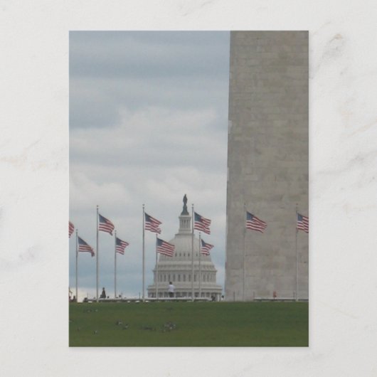 US Capitol and Washington Monument Briefkaart (Voorkant)