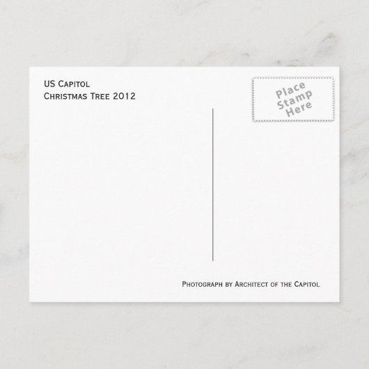 US Capitol Briefkaart kerstboom (Achterkant)