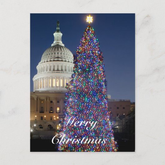 US Capitol Briefkaart kerstboom (Voorkant)