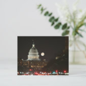 US Capitol Building Full Moon Briefkaart (Staand voorkant)