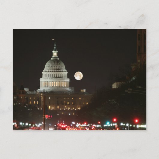 US Capitol Building Full Moon Briefkaart (Voorkant)