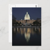 US Capitol Building Night Briefkaart (Voorkant / Achterkant)