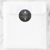 US Capitol Building Night Ronde Sticker (Tas)