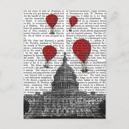 US Capitol Building Red Hot Air Luchtballonnen Briefkaart (Voorkant)