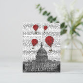 US Capitol Building Red Hot Air Luchtballonnen Briefkaart (Staand voorkant)