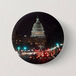 US Capitol Building 's nachts Ronde Button 5,7 Cm