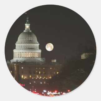 US Capitol Building Volle Maan Ronde Sticker