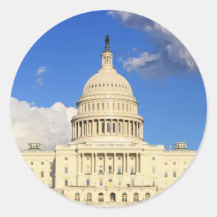 US Capitol Building, Washington DC, VS Ronde Sticker
