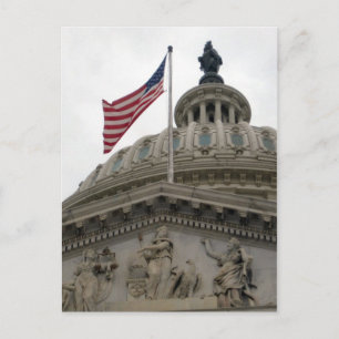 US Capitol Building with American Flag - East Briefkaart