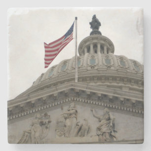 US Capitol Building with American Flag - East Stenen Onderzetter