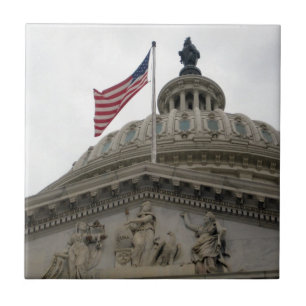 US Capitol Building with American Flag - East Tegeltje